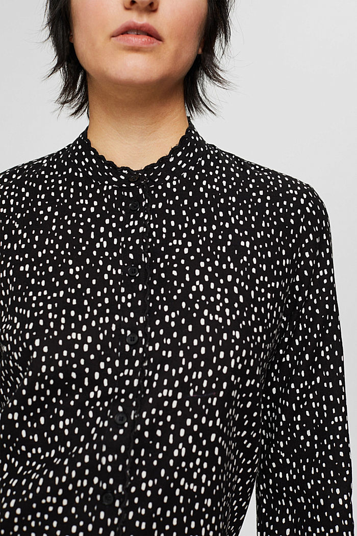 Patterned blouse with embroidery, BLACK, detail image number 2