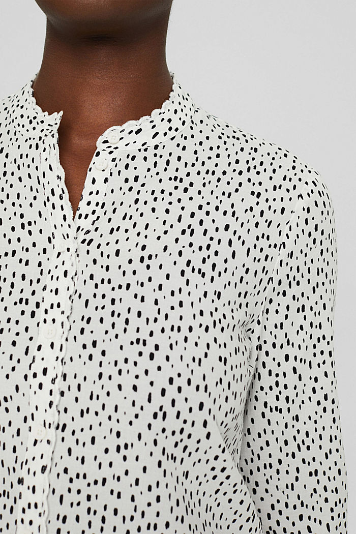 Patterned blouse with embroidery, OFF WHITE, detail image number 2