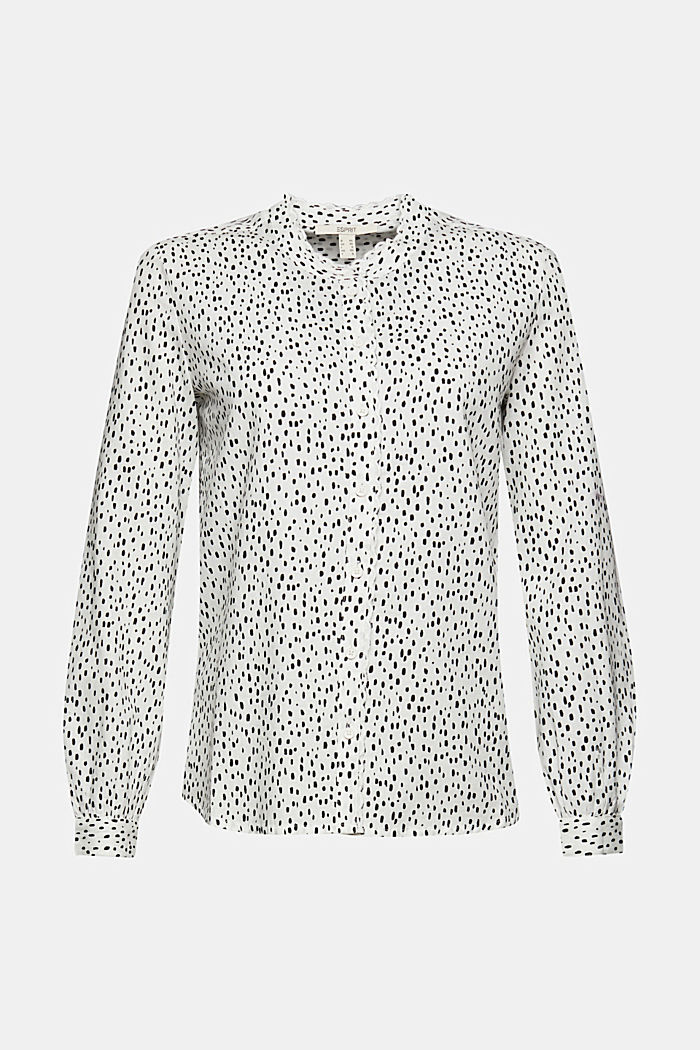 Patterned blouse with embroidery, OFF WHITE, overview