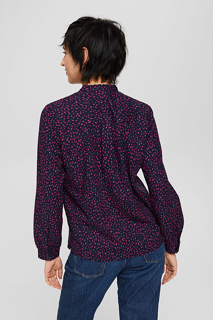 Patterned blouse with embroidery, NAVY, detail image number 3