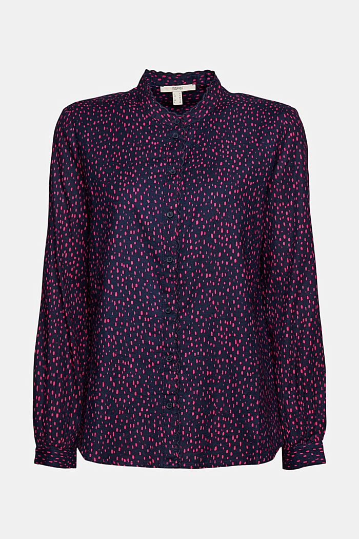 Patterned blouse with embroidery, NAVY, detail image number 6