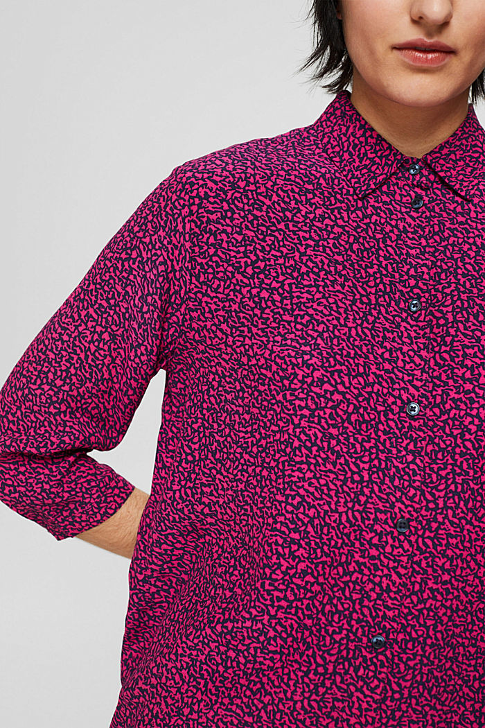 Wzorzysta bluzka z LENZING™ ECOVERO™, DARK PINK, detail image number 2