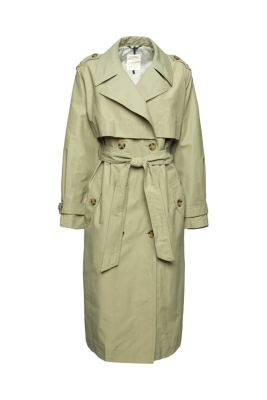 ESPRIT Trench-coat long à ceinture à nouer