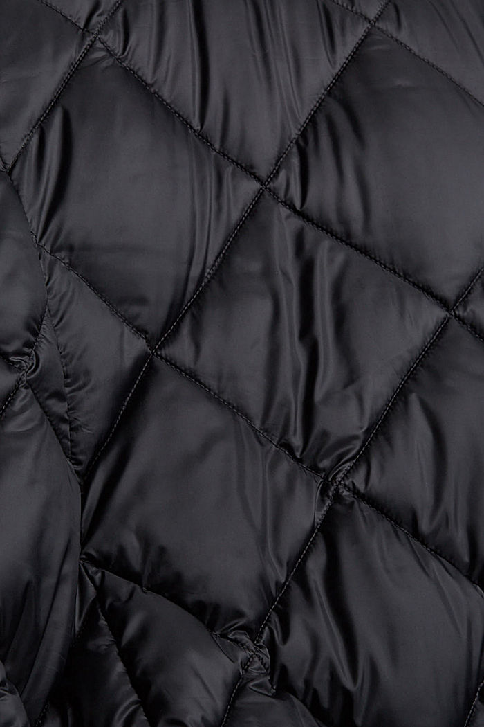 Gerecycled: gewatteerde jas met variabele capuchon, BLACK, detail image number 4