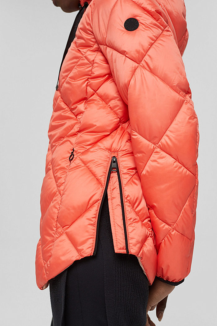In materiale riciclato: giacca trapuntata con cappuccio regolabile, CORAL, detail image number 5