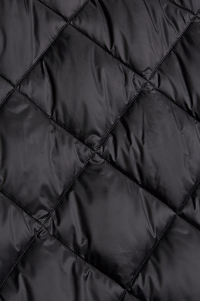 Gerecycled: gewatteerde mantel met capuchon, BLACK, detail image number 4
