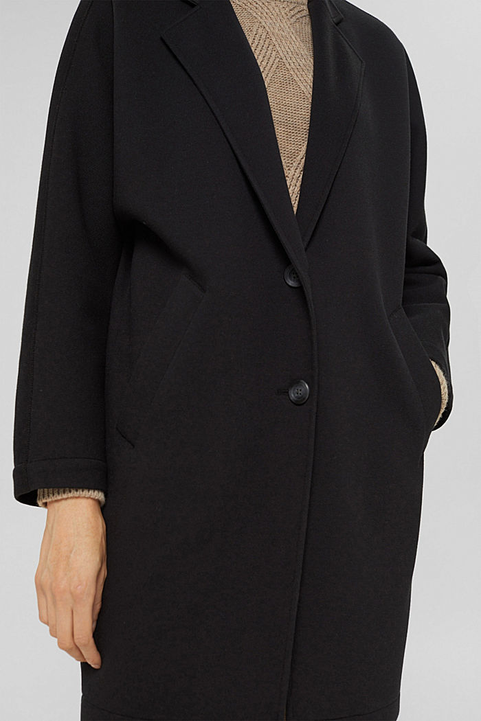 Unlined oversized coat, BLACK, detail image number 2