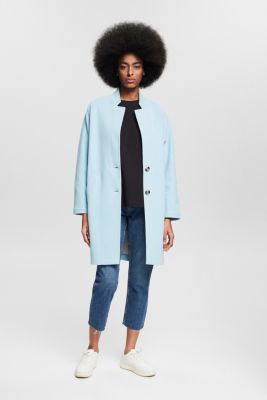 blue oversized coat