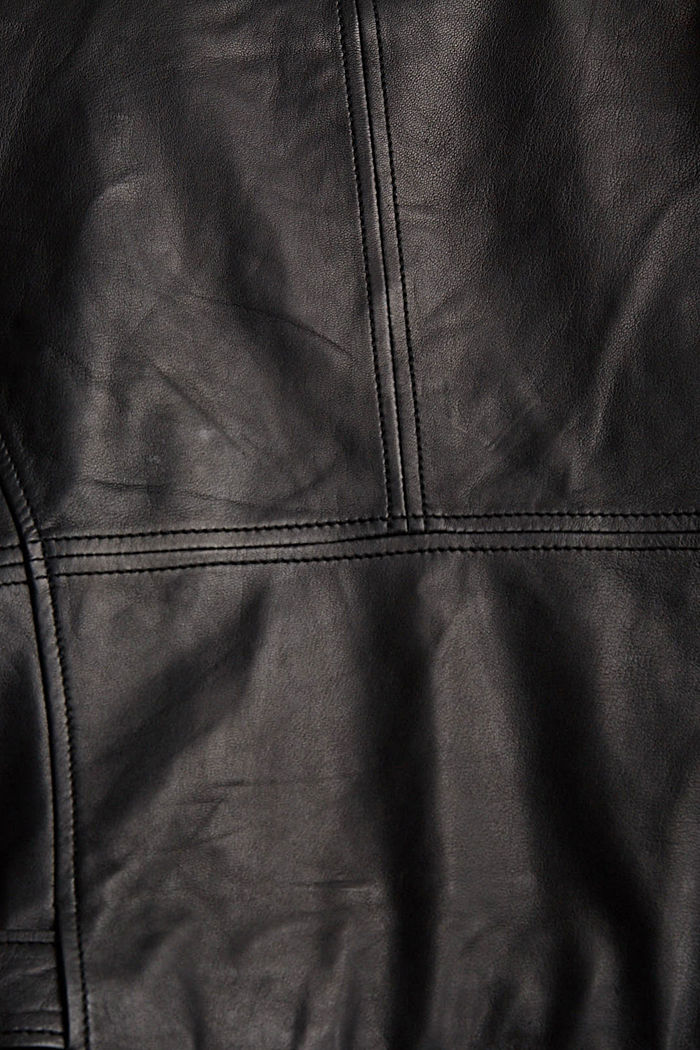 Giacca di pelle, BLACK, detail image number 4