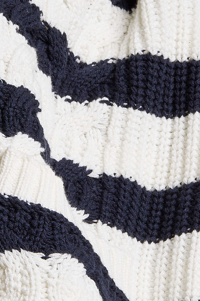 Cable knit cardigan, blended cotton, OFF WHITE, detail image number 4