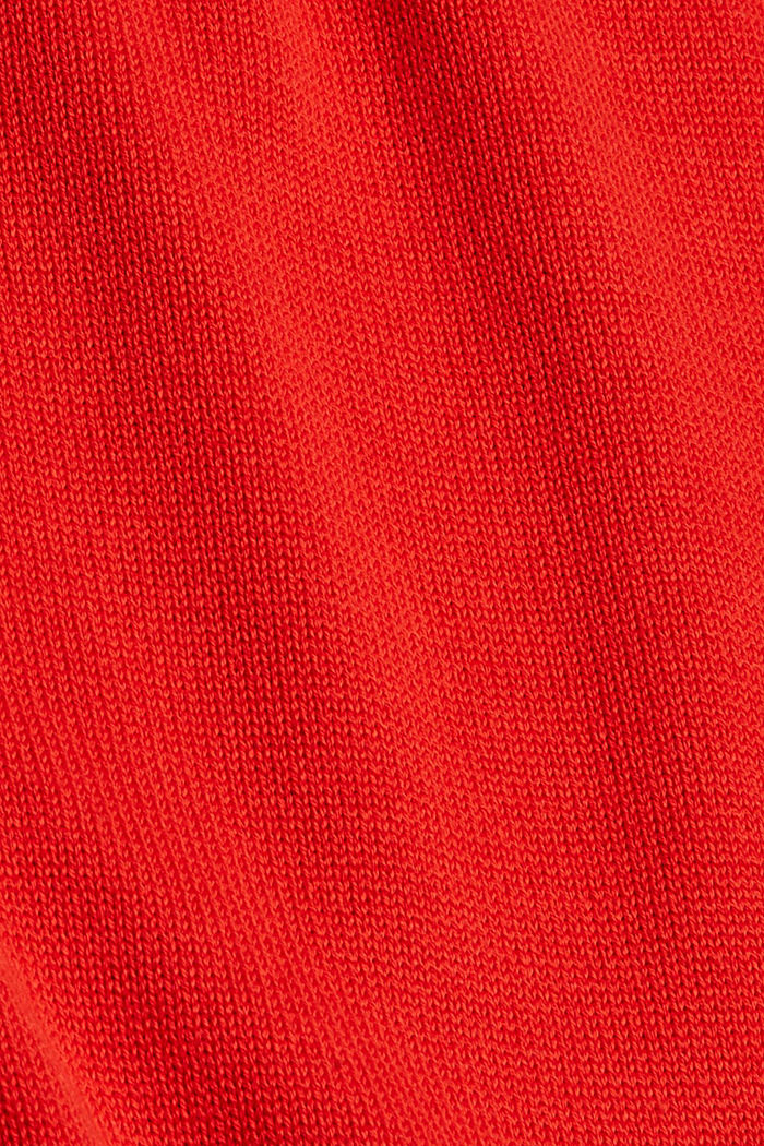 Gebreide trui met splitten, ORANGE RED, detail image number 4