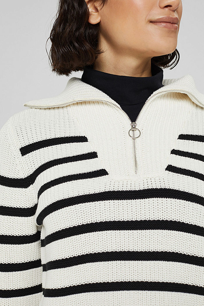 Pullover a maglia con motivo a righe, OFF WHITE, detail image number 2