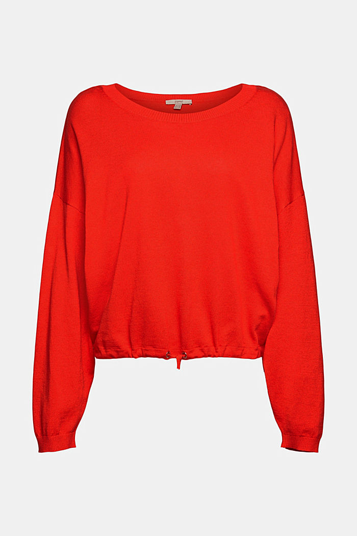 Sweaters cardigan loose, ORANGE RED, overview