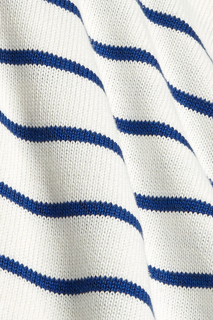 Felpa a maglia con cappuccio e righe, OFF WHITE, detail image number 4