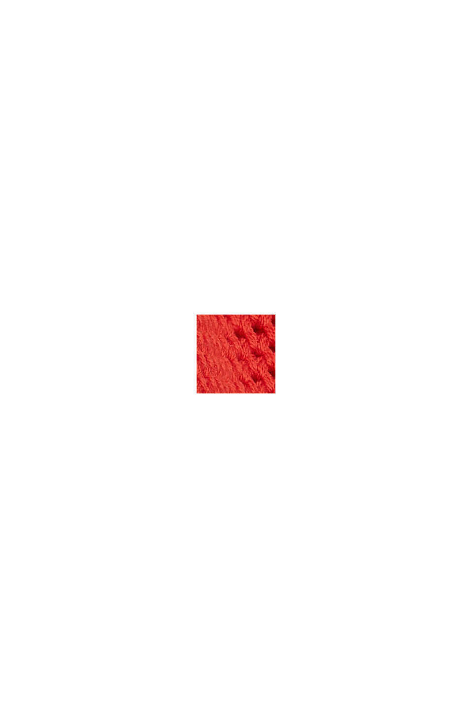 Pulovr ze strukturované pleteniny ze směsi bavlny, ORANGE RED, swatch