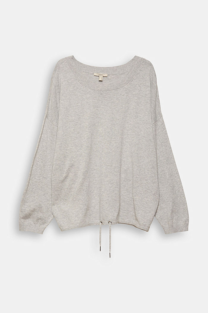 Pullover CURVY con coulisse, LIGHT GREY, detail image number 0