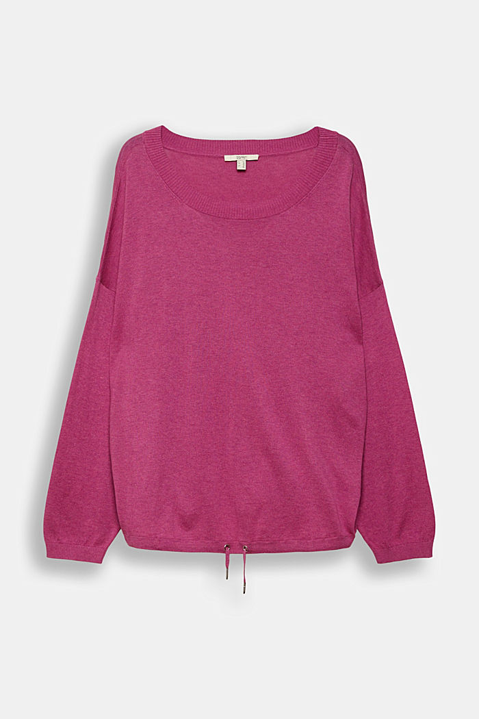 Pullover CURVY con coulisse, PINK FUCHSIA, overview