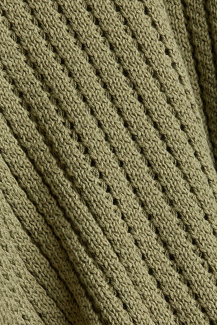 Gebreide trui van biologisch katoen, LIGHT KHAKI, detail image number 4