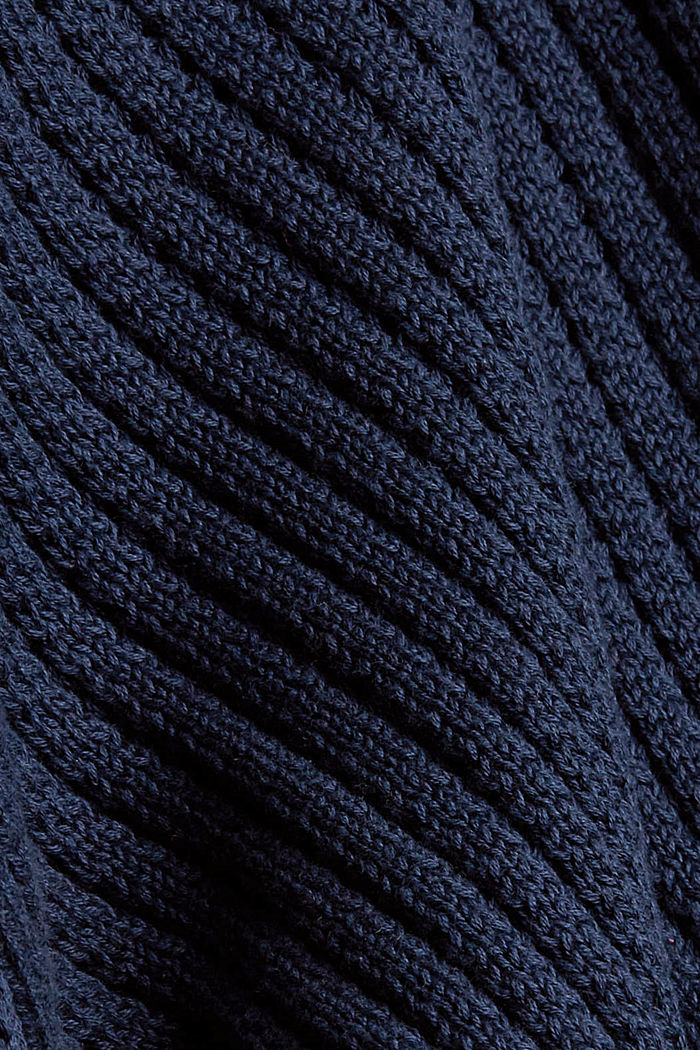 Patterned knit jumper made of organic cotton, NAVY, detail image number 4