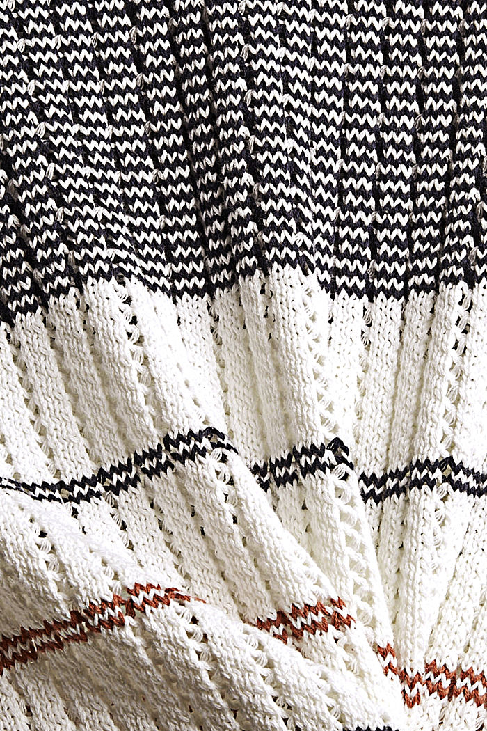 Sweter z dzianinowym wzorem z bawełny organicznej, NAVY BLUE, detail image number 4