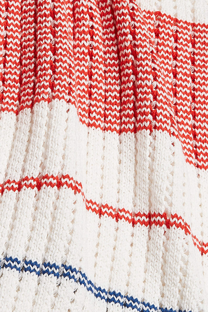 Sweter z dzianinowym wzorem z bawełny organicznej, NEW PINK FUCHSIA, detail image number 4