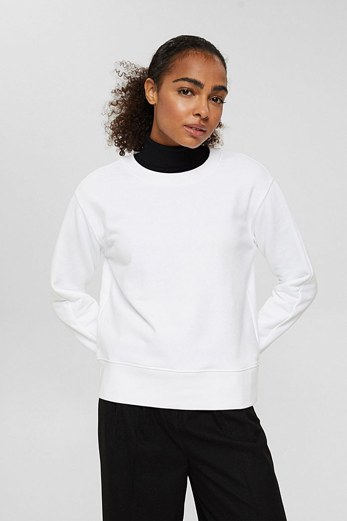 Blended cotton sweatshirt, WHITE, detail image number 0
