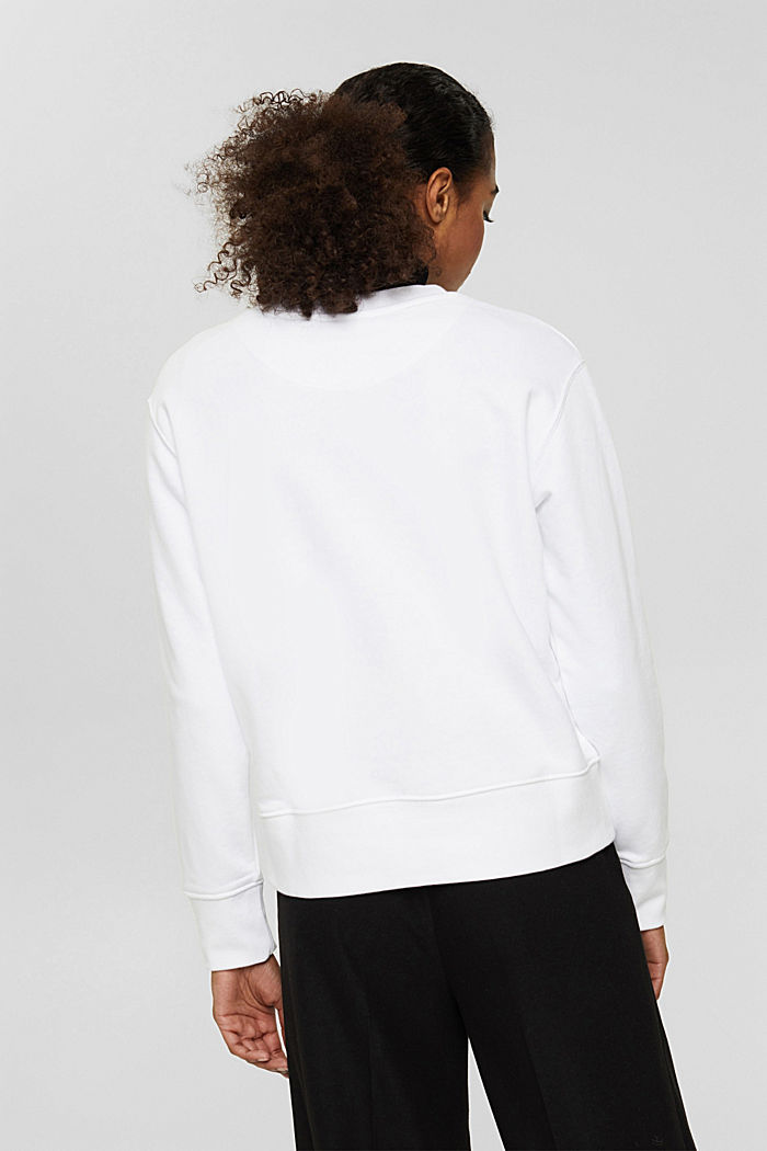 Sweatshirt van een katoenmix, WHITE, detail image number 3
