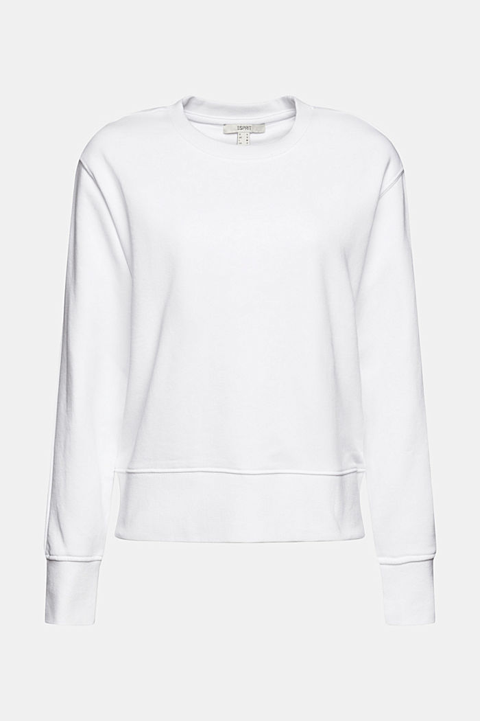 Blended cotton sweatshirt, WHITE, overview