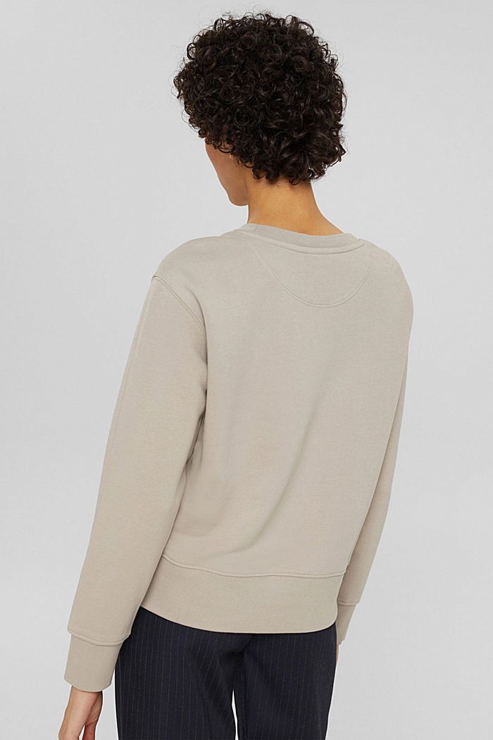 Blended cotton sweatshirt, LIGHT TAUPE, detail image number 3