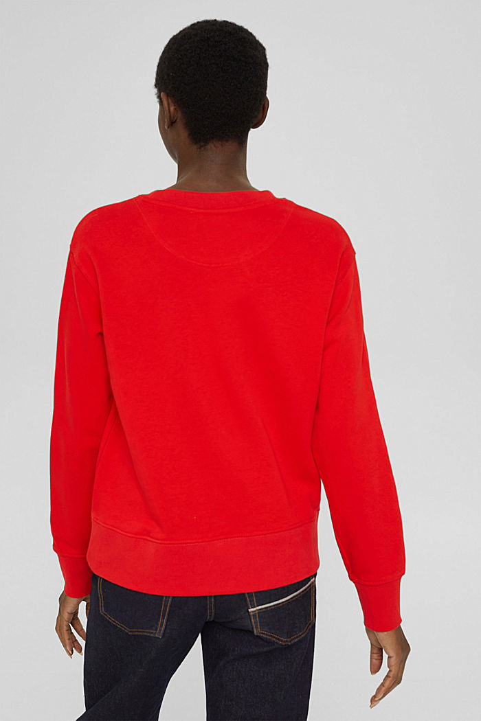 Sweatshirt van een katoenmix, ORANGE RED, detail image number 3