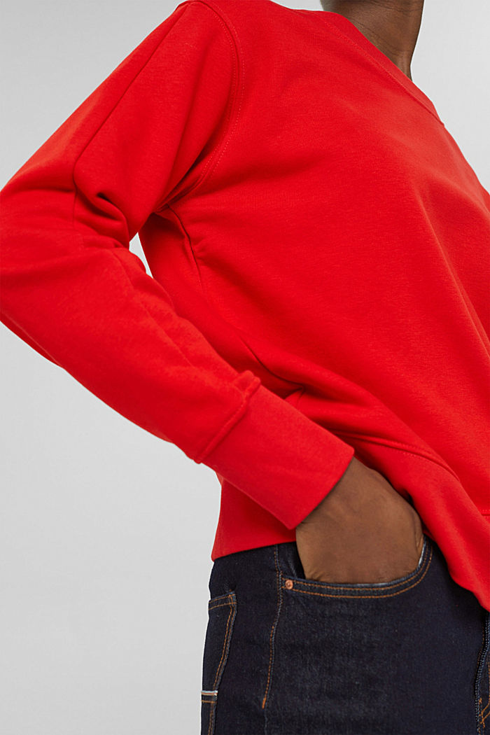 Sweatshirt van een katoenmix, ORANGE RED, detail image number 2