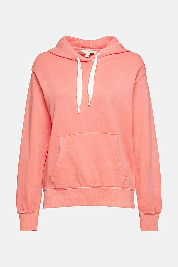 Hoodie with contrasting colour drawstring ties, CORAL, detail image number 6