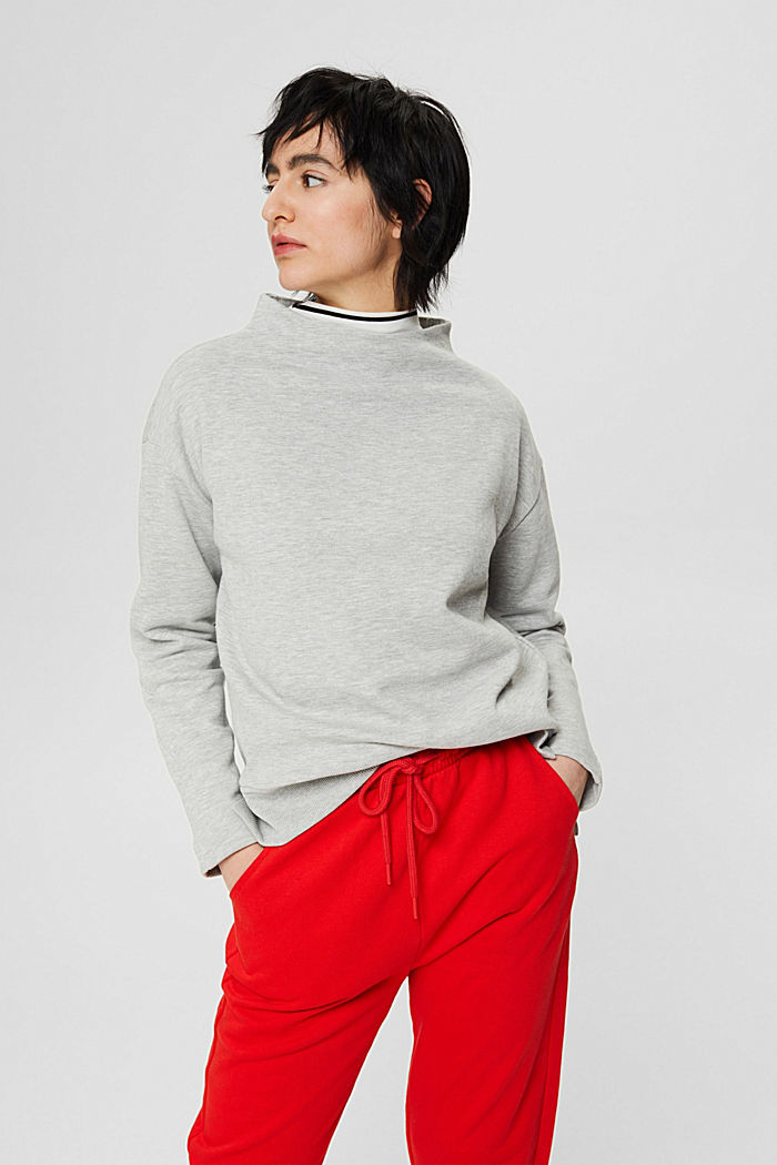 Jumper with a volcano collar, LIGHT GREY, overview