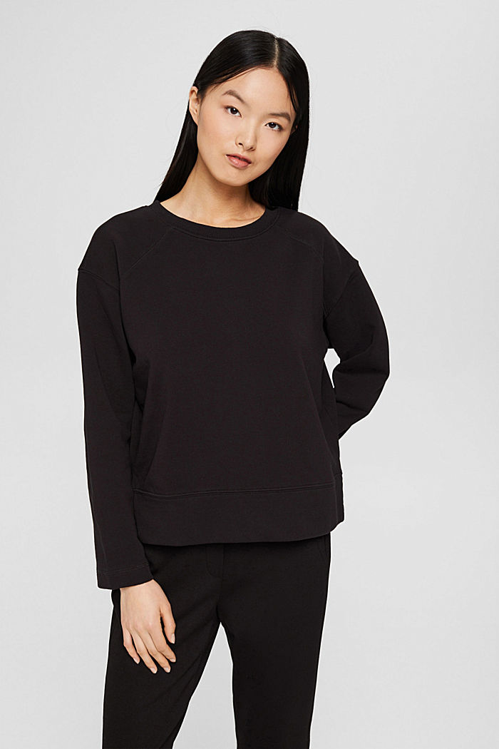 Sweatshirt in 100% cotton, BLACK, detail image number 0