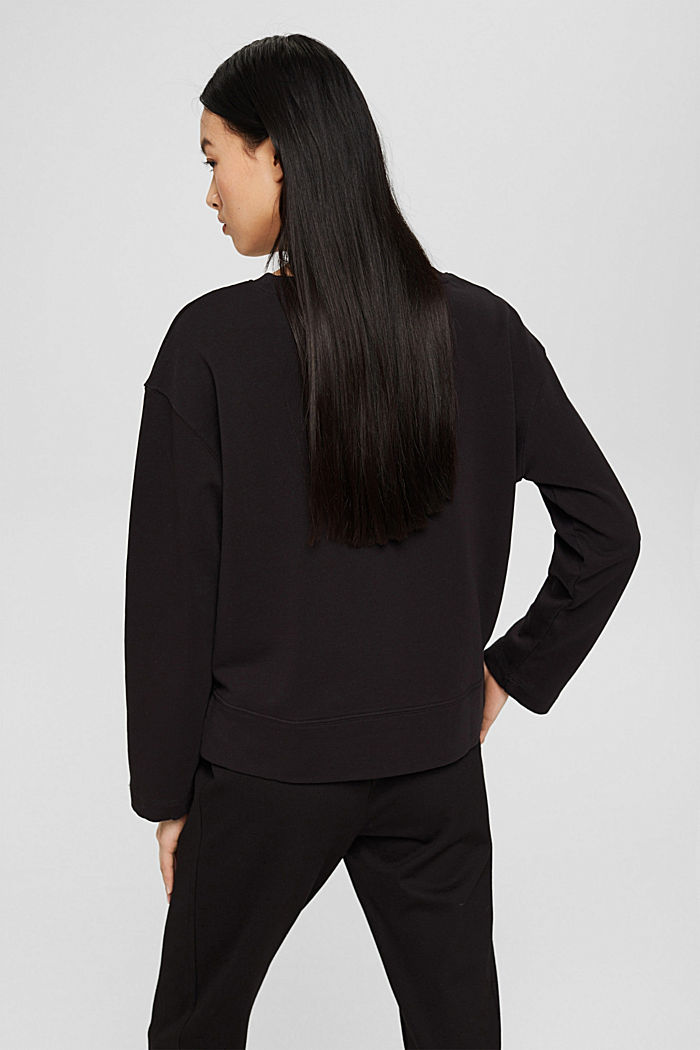 Sweatshirt in 100% cotton, BLACK, detail image number 3
