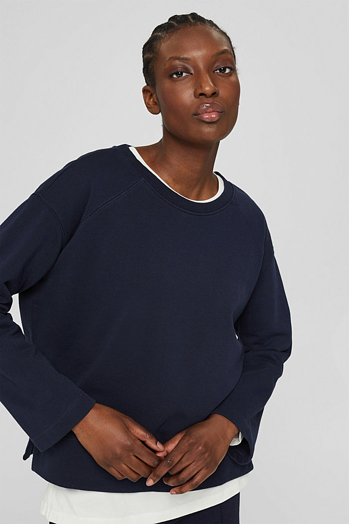 Sweatshirt in 100% cotton, NAVY, detail image number 0