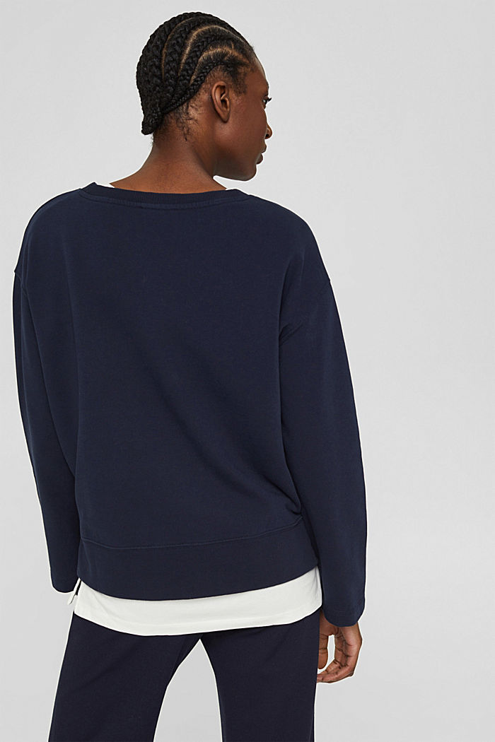 Sweatshirt in 100% cotton, NAVY, detail image number 3