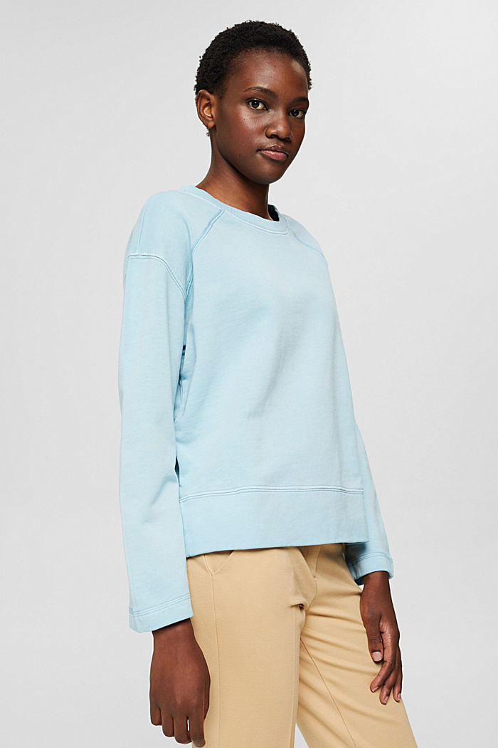 Sweatshirt in 100% cotton, GREY BLUE, detail image number 0