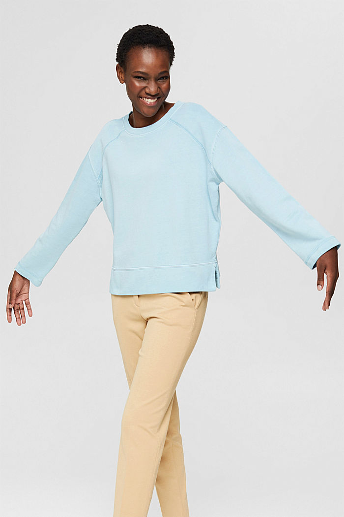 Sweatshirt aus 100% Baumwolle, GREY BLUE, overview