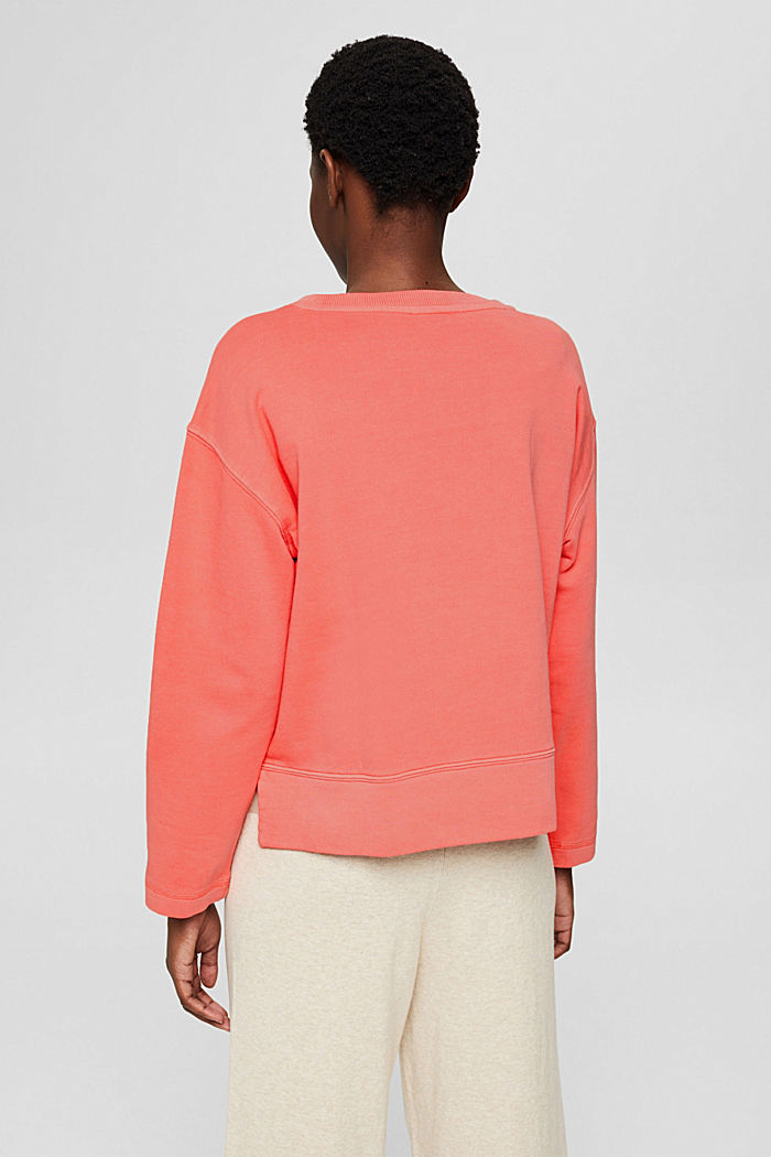 Sweatshirt in 100% cotton, CORAL, detail image number 3