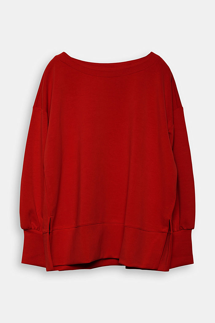 CURVY Sweatshirt mit TENCEL™, ORANGE RED, overview