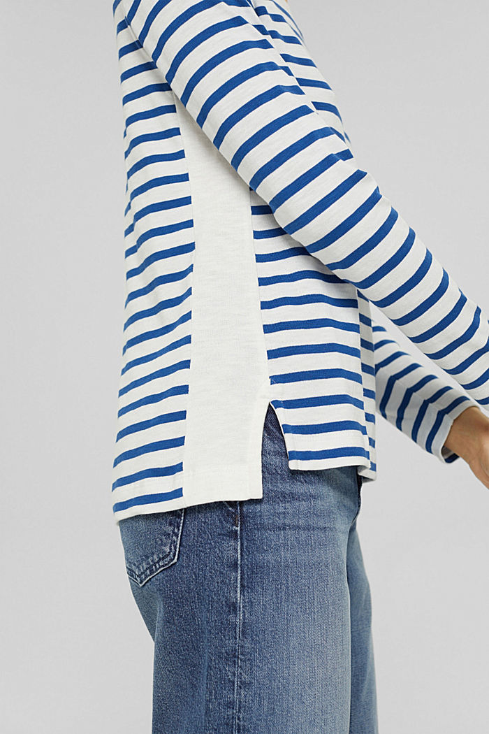 Striped long sleeve top in cotton, BRIGHT BLUE, detail image number 5