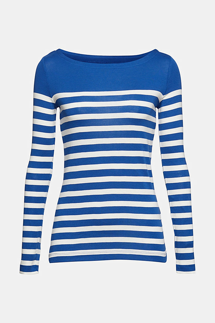 Long sleeve top made of 100% organic cotton, BRIGHT BLUE, overview
