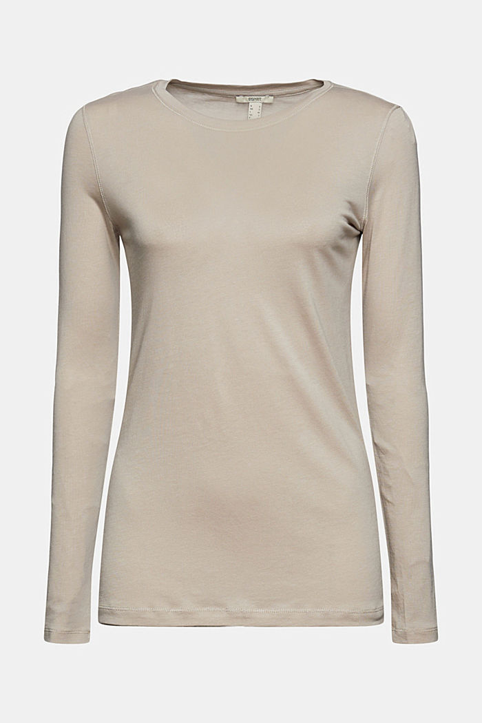 Longsleeve mit TENCEL™, LIGHT TAUPE, overview