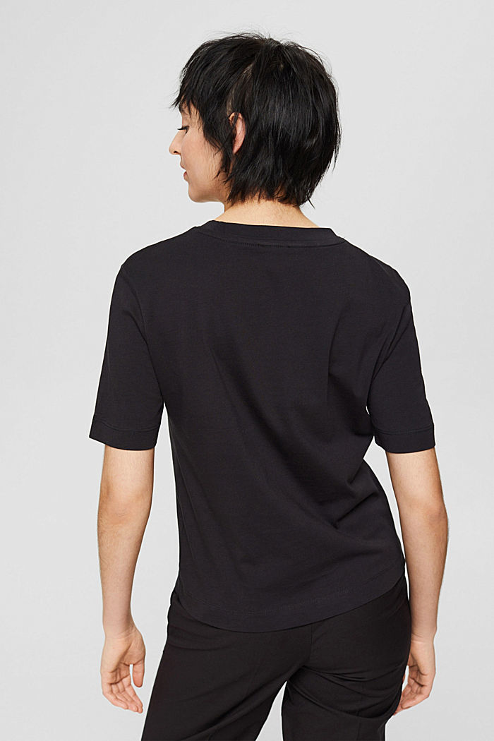 T-shirt basique en coton biologique, BLACK, detail image number 3