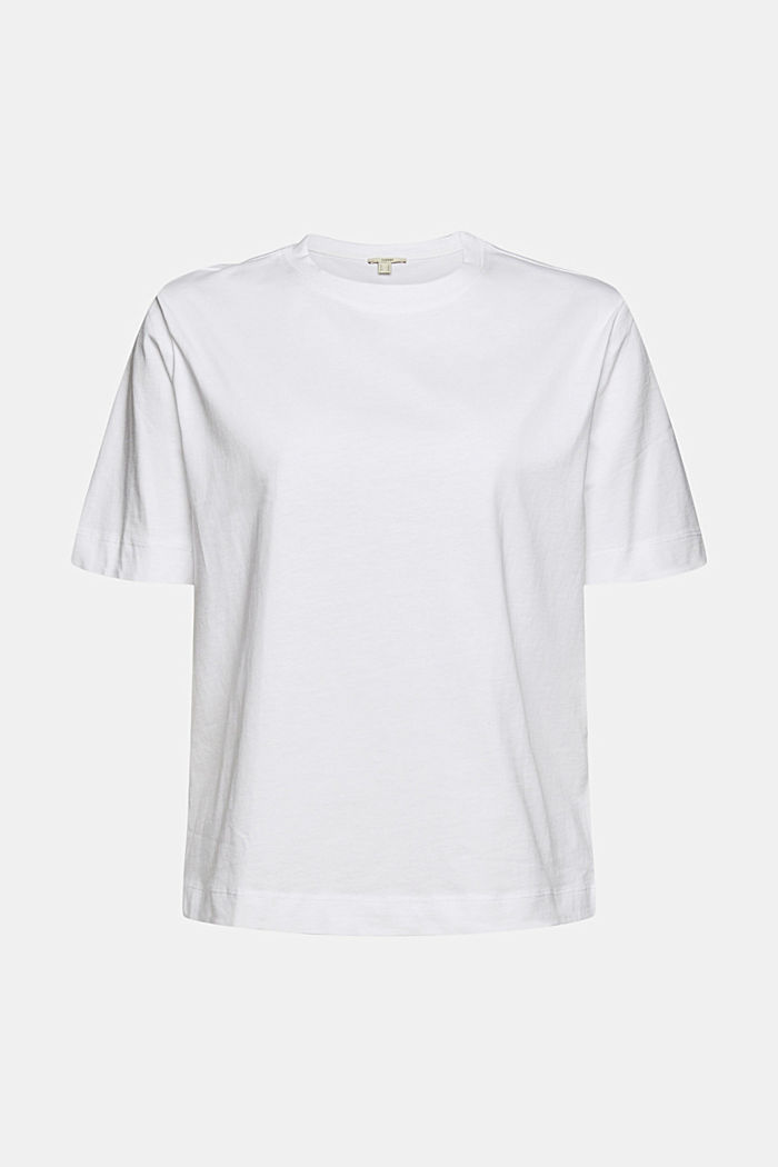 T-shirt basic in cotone biologico, WHITE, overview