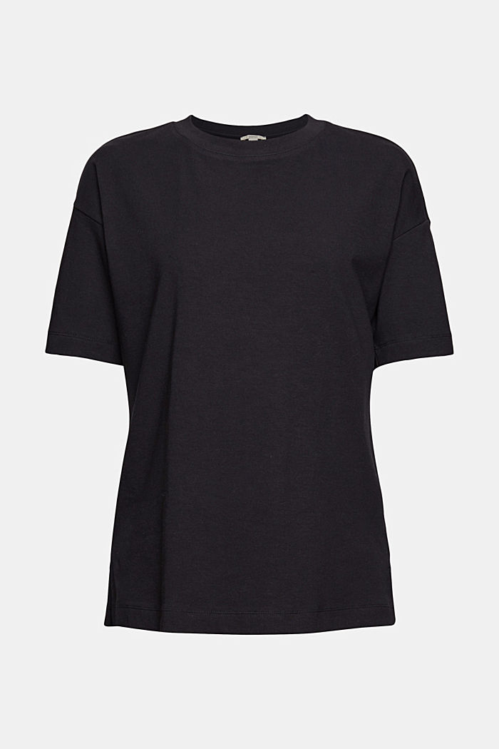T-shirt oversize en coton, BLACK, overview