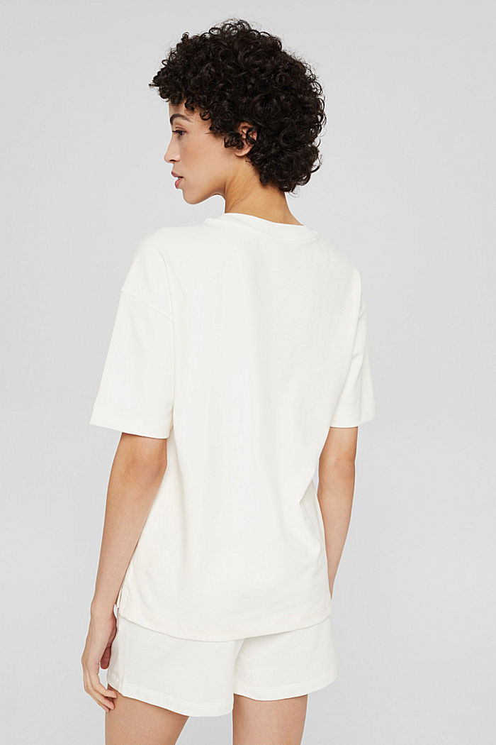 T-shirt oversize z bawełny, OFF WHITE, detail image number 3