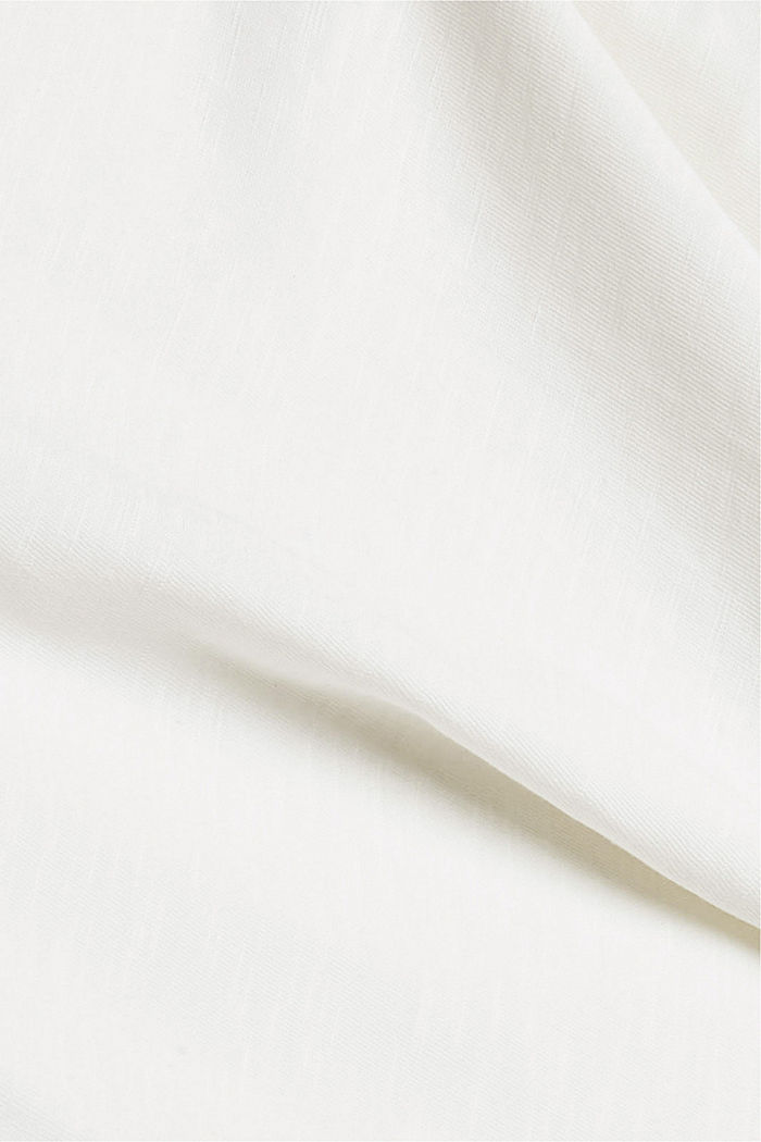 Maglia a maniche lunghe con tasca, misto cotone biologico, OFF WHITE, detail image number 4