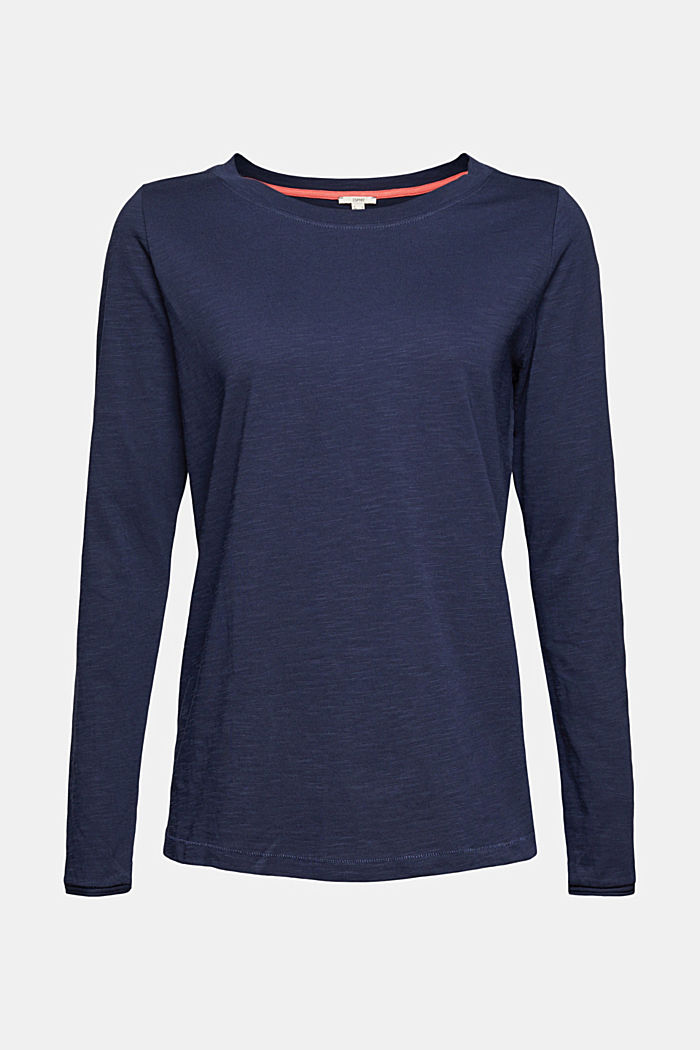 Maglia a manica lunga in 100% cotone biologico, NAVY, detail image number 5